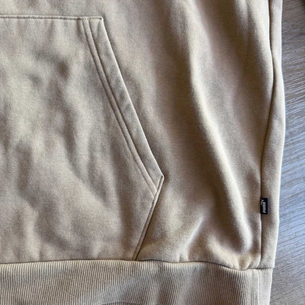 Puma Mens Tan Khaki Logo Tape Sleeve Fleece Hoodie‎ Sweatshirt XL 849040-85